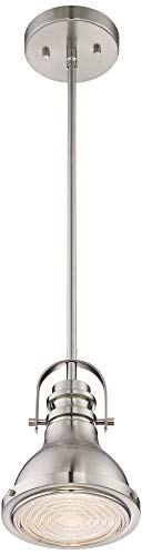 Possini Euro Design Verndale Brushed Nickel Mini Pendant Lighting Fixture 6 1/2" Wide Farmhouse Industrial Rustic for Dining Room Living House Foyer Kitchen Island Entryway Bedroom High Ceilings - Image 5