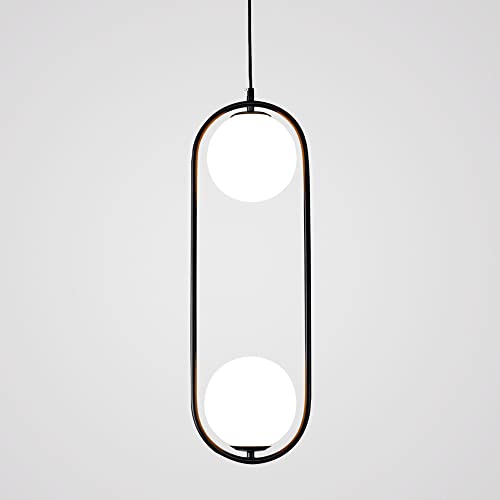 Plafonnier double tête en verre blanc pour chambre cocooning