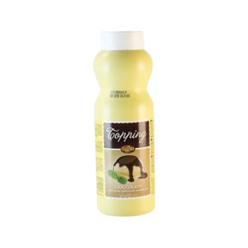 Sirope Chocolate Topping CRESCO 1Kg - Botella Profesional Hostelería, Chocolate Negro Intenso, Postres Helados Pancakes