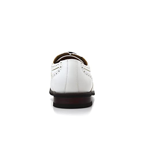 Image of Ferro Aldo Men's Wingtip Oxford Dress Shoes | Classic Brogue & Two-Tone Spectator Styles | Formal Wedding Business Party Shoe
