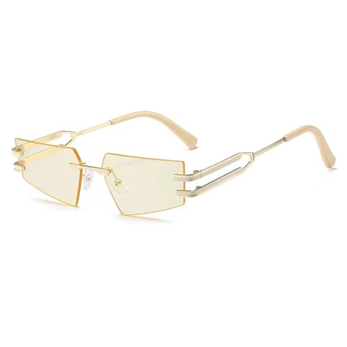Lunettes de soleil UV400 sans monture en métal pour hommes et femmes