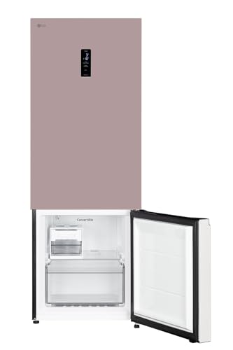 Image of LG 340 L, 2 Star,Frost Free, Smart Inverter, Double Door Bottom Freezer Refrigerator with Wi-Fi Convertible, DoorCooling+ (GLB3426BFPT,Pink Tango, Express Freeze, Full Wine Rack, 2026 Model)