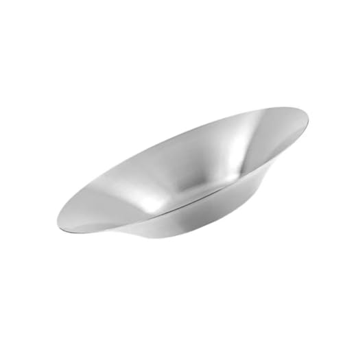 IMIKEYA Plato De Acero Inoxidable Para Ensalada y Pasta Diseño Coreano Ahondado De Resistente y Multifuncional Para Cocina Restaurante y Uso Doméstico