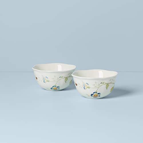 Lenox 890914 Butterfly Meadow 2-Piece Porcelain Dessert Bowl Set, Blue, 4.75" #TOP4