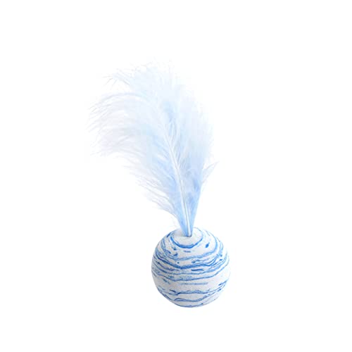 HOLIDYOYO 5pcs Cat Feather Ball Random Design for Kitten Playtime Durable Cat Biting for Engaging Fun and Exercise
