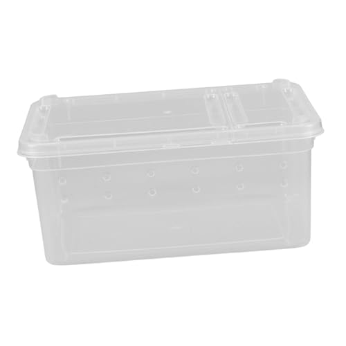 DRESSOOS 爬虫類飼育ケース 軽量アクリル製 フィーディングボックス 通気孔付き 小型生物 用 便利な持ち運び可能 爬虫類と両生類の飼育に