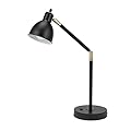 Catalina Lighting 20092-001 Modern Adjustable Desk Light with Power Outlet, Classic Table Lamp for Office, Dorm, or Bedroom, Reading Light Nightstand Lamp, Bulb NOT Included, 20.75", Black