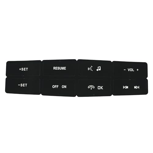 Image of Steering Wheel Control Button Repair Decals Stickers Compatible with Ford Mustang 2010 2011 2012 Button Repair Decal Sticker Premium Vinyl