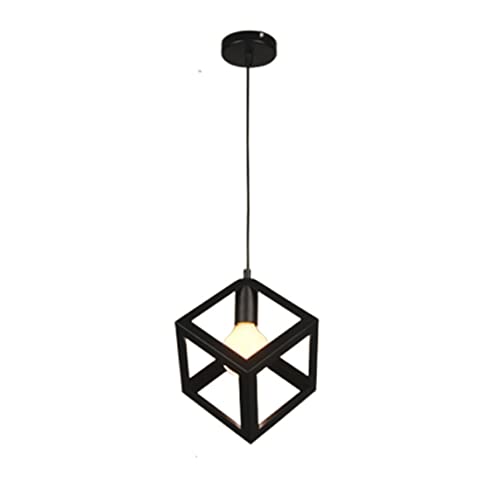 Suspension cage noire métal ZR98US pour éclairage de loft moderne