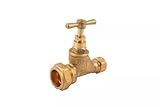 TC Brass Mains Stopcock Valve 25mm MDPE X 15mm Copper Poly Stop Cock Tap