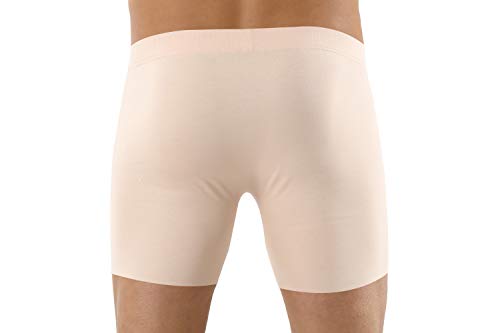 2-Pack Laser cut invisible seamless boxer briefs stretch cotton beige3