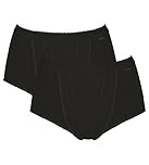 Sloggi Women Maxi 2 Pack Control Knickers, Black, 14 UK