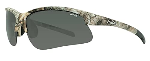 Maxx Domain Smoke Polarized Lenses Leaf Camo Print Frame Sports Sunglasses