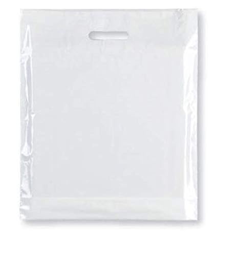 Sabco 50 sacchetti di plastica resistenti con manico in plastica trasparente, 38,1 x 45,7 x 7,6 cm