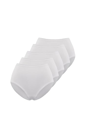 WESTMARK LONDON Unterhosen Damen Baumwolle Atmungsaktiv 5er Pack Pants Baumwoll Unterwäsche Damen Slips Mehrpack Unterwäsche Frauen Weiß Maxi Slip Hipster Panties mit Spitze - M