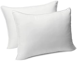 Amazon Basics Down Alternative Bed Pillows for Stomach and Back Sleepers - 2-Pack, Soft Density, Standard