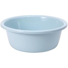 Cyrank Round Plastic Wash Basin, 11.6in Large Capacity Thicken Plastic Basin for Home Dormitory Stackable Camping Dishpan Portable Vegetable Fruit Dish Tub for Home Kitchen Outdoor Indoor