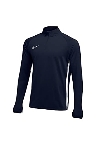 Nike Men's Dri-Fit Academy 19 Half-Zip Drill Top (Obsidian/White, Medium)