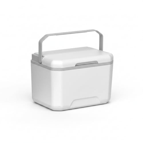 Yeaxxsqy Hard-Sided Rotomolded Cooler 5L Small Ice Chest – White/Gray Portable for Camping, Car, Home & Outdoor Activities