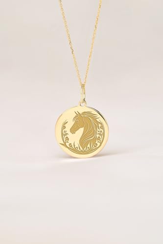 Collier gravure cheval 24 mm, le cadeau mixte idéal - 2