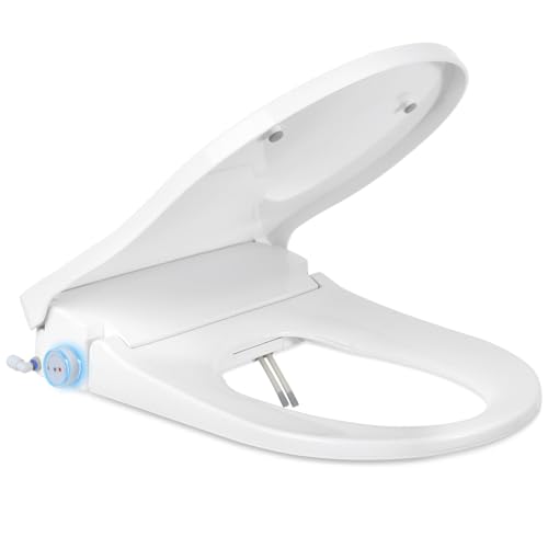 ARTETHYS Bidet Toilet Seat, Soft Close Non Electric Toilet Seats with Dual Nozzles and Knob, Separated Feminine and Rear Cleaning, D/U Shape