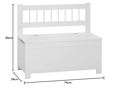 Atmosphera - Kindertruhenbank weiß aus Holz - Weiß