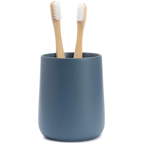 Yew Design Porte-brosses à dents et dentifrice avec gobelet, Bleu Mat, pour salle de bain et...