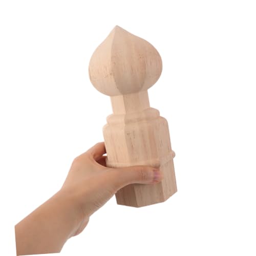 Remate de madera beige para escalera y poste de cama elegante 4
