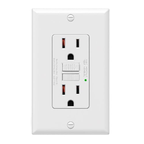 Prises GFI décoratives avec indicateur LED et interrupteur de circuit de défaut de terre