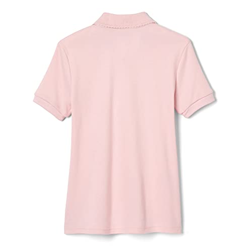 French Toast Big Girls Short Sleeve Interlock Polo With Picot Collar, Pink, X-Large/14/16 #TOP1