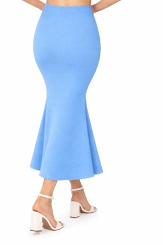 Image of Women's Seamless Cotton-Blend Saree Shapewear Petticoat - High-Waist Underskirt (S-XXL) - Fish-Cut, Breathable & Stretchable for Daily, Party