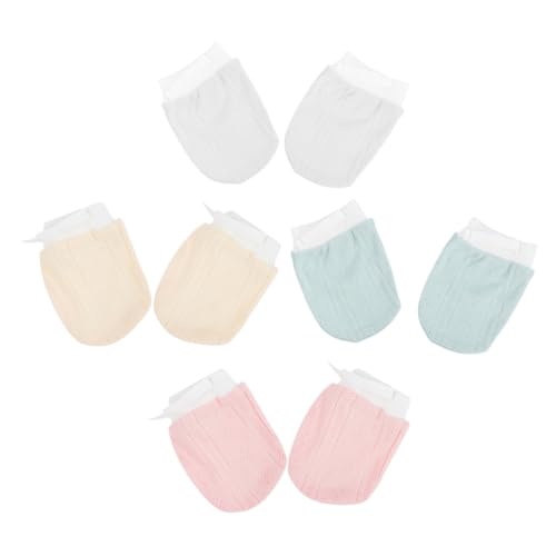 LIFKOME Soft Baby Mittens Newborn No-scratch Gloves for Infant 4 Pairs for Boys Girls