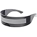 zeroUV - 80s Futuristic Cyclops Cyberpunk Visor Sunglasses with Semi Translucent Mirrored Lens (Smoke/Silver)
