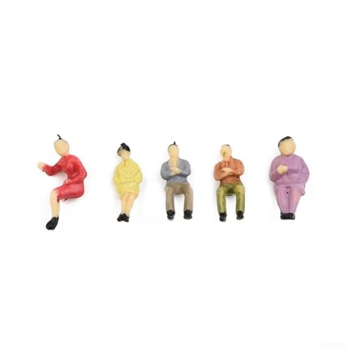 CookiBlend Lot de 60 figurines de personnes assises à l'échelle HO pour modélisme ferroviaire d'architecture, 1:87 de passagers assis en plastique pour les cafés miniatures – vue 7