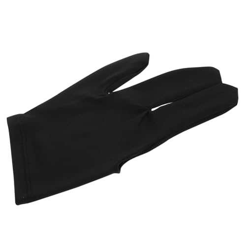 Hemoton Billiards Gloves for Precision Control Slip Three Finger Design Breathable and Durable Snooker Pool Gloves Fit for Left Right Hand Black