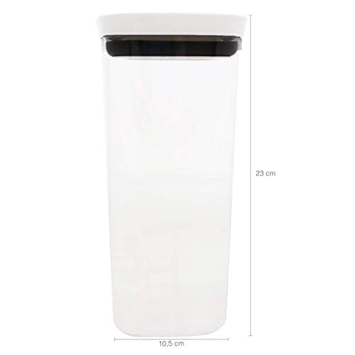 Conjunto Potes Herméticos Para Alimentos Block 450 ml 1000 ml 1500 ml 2000 ml Branco