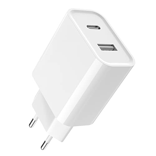 BENSN Prise Chargeur USB C 20W 2 Ports pour Apple iPhone 14 13 12 11 Pro Mini SE Samsung Galaxy A53 5G A33 5G A13 S21 S22 iPad AirPod, Adaptateur Embout usbc Rapaid Cover