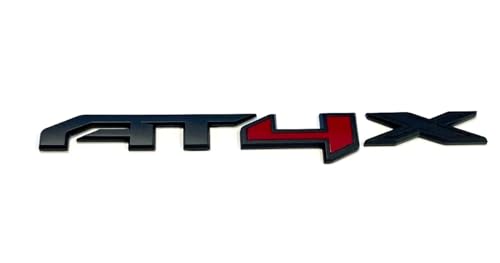 Image of Doors Rear Emblem Badge Nameplate Replacement for 2023-2024 AT4X Sierra 4PCS (Matte Black Red)