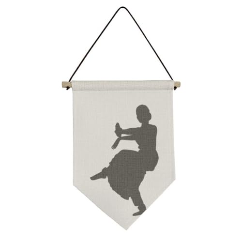 Drapeau de danse en toile imprimé paon pour décorer un studio de yoga