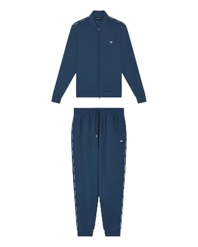 EMPORIO ARMANI Survêtement en tissu éponge avec fermeture éclair intégrale pour homme Bleu Taille M