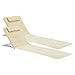 Produktbild [en.casa] Strandmatte Cellorigo 2er Set Strandliege klappbar Beige Sonnenmatte mit 5-Fach Verstellbarer Rückenlehne Kissen Liegematte mit Tragetasche 160 x 49 cm