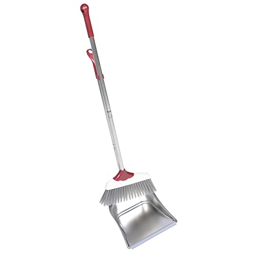 NULYLU Supple Broom and Garbage Dustpan Set Anti Wind Stable Dustpan for Home Use