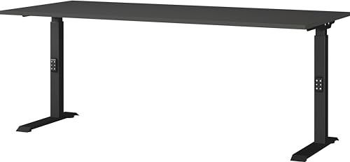 Germania Schreibtisch 7912-547, in Graphit, me. höheneinst., 180 x 91 x 80 cm (BxHxT)