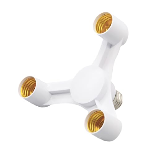 3 in 1 Light Socket Splitter - E26/E27 Light Bulb Splitter Adapter, 3 Way Bulbs Expand Lighting, Multi-Socket Extender for LED/CFL/Motion Bulbs & Bulb Camera, Extension Socket Lamp Holder Converter