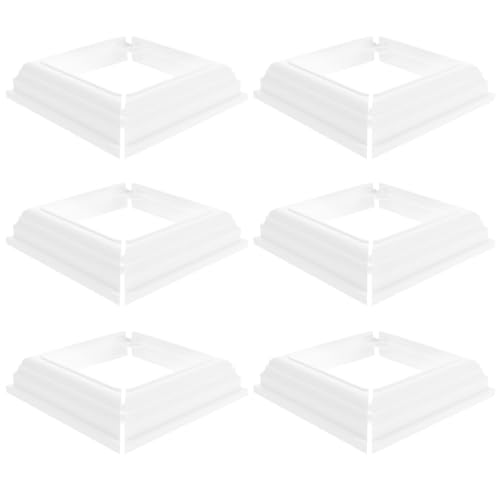 Base de poteau de clôture PVC CLISPEED pour colonne extérieure robuste en lot de 6