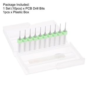 #US 1/8" Shank 0.8mm PCB Drill Bit Set Circuit Board Drill Bits Rotary Tool 10Pcs