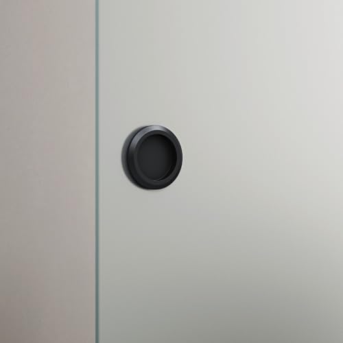 Durovin 900 * 2050mm Internal Sliding Glass Door - Fully Frosted - Black Round Handle & Rail - with Soft Close & Track 5ft for Bathrooms Kitchens Living Room Bedroom
