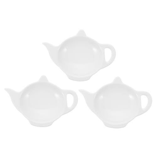 FUNOMOCYA Ceramic Teapot Shape Tea Bag Coaster Set Pcs Snack Dish Logo Spoon Rests for Tea Ceremony