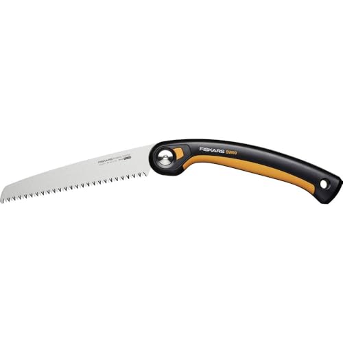 Fiskars Plus Klappsäge, Für dicke Stämme und Äste, 3 Schneidpositionen