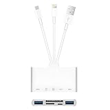 5in3 iPhone SDカードリーダー【MFi認証製品】Lightning/Type C/USB カメラカードリーダー USB/SD/TF変換アダプタ 急速充電 設定不要 OTG機能 USB3.0 双方向 高速転送 ハイレゾ音質/ビデオ/資料/写真バックアップ iPhone/iPad/PC/Androidスマホなどのデバイスに対応